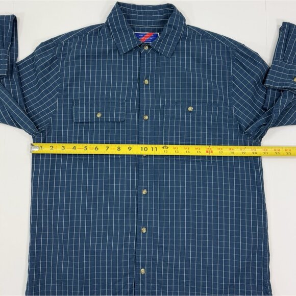 Best Made Co Mens Shirt Long Sleeve Size Medium Plaid Blue Cotton Elbow Patches - Picture 11 of 12